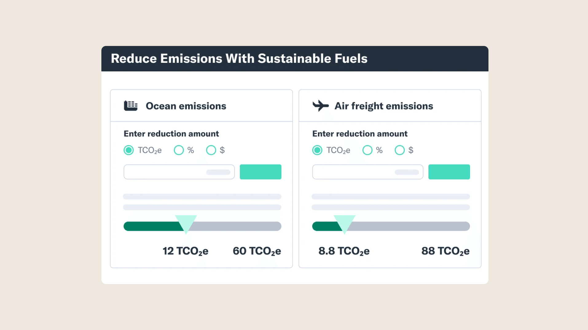 Flexport customers can access estimated emissions for their ocean and air freight.